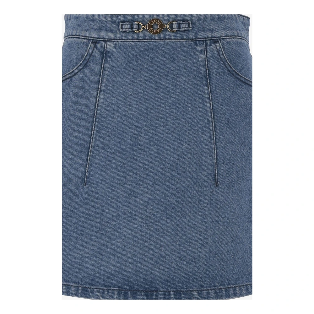 Patou Denim Logo Rok met Zakken Blue Dames