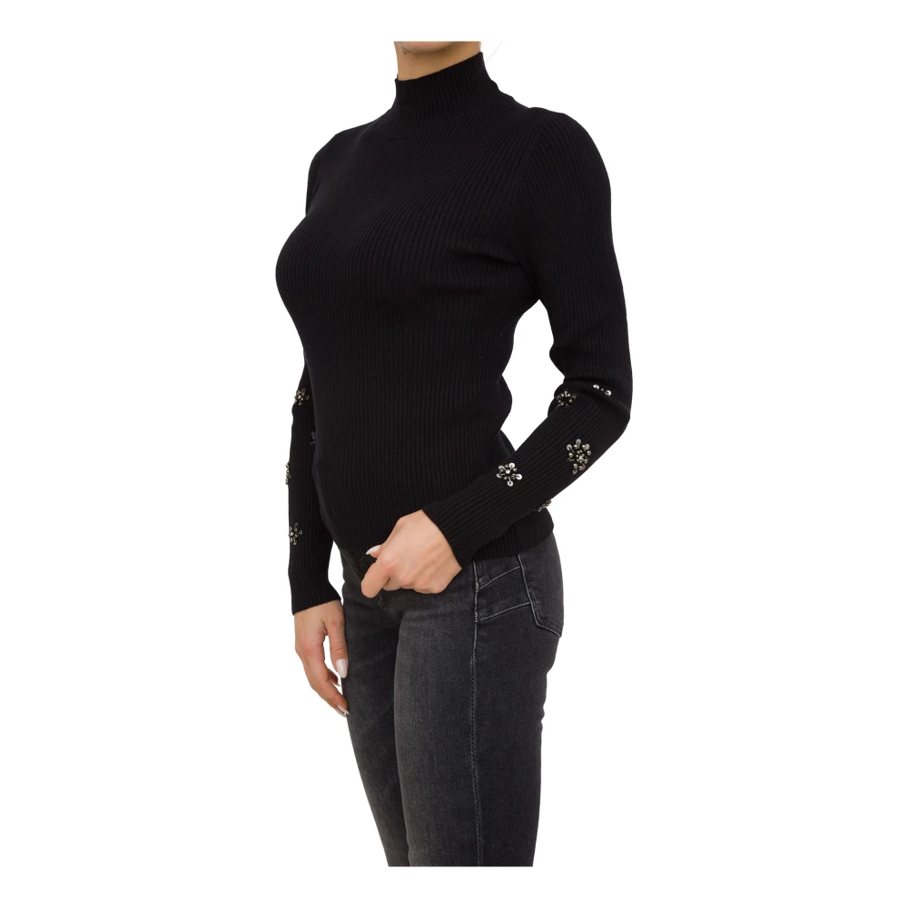 Twinset Zwarte Gebreide Coltrui Black Dames