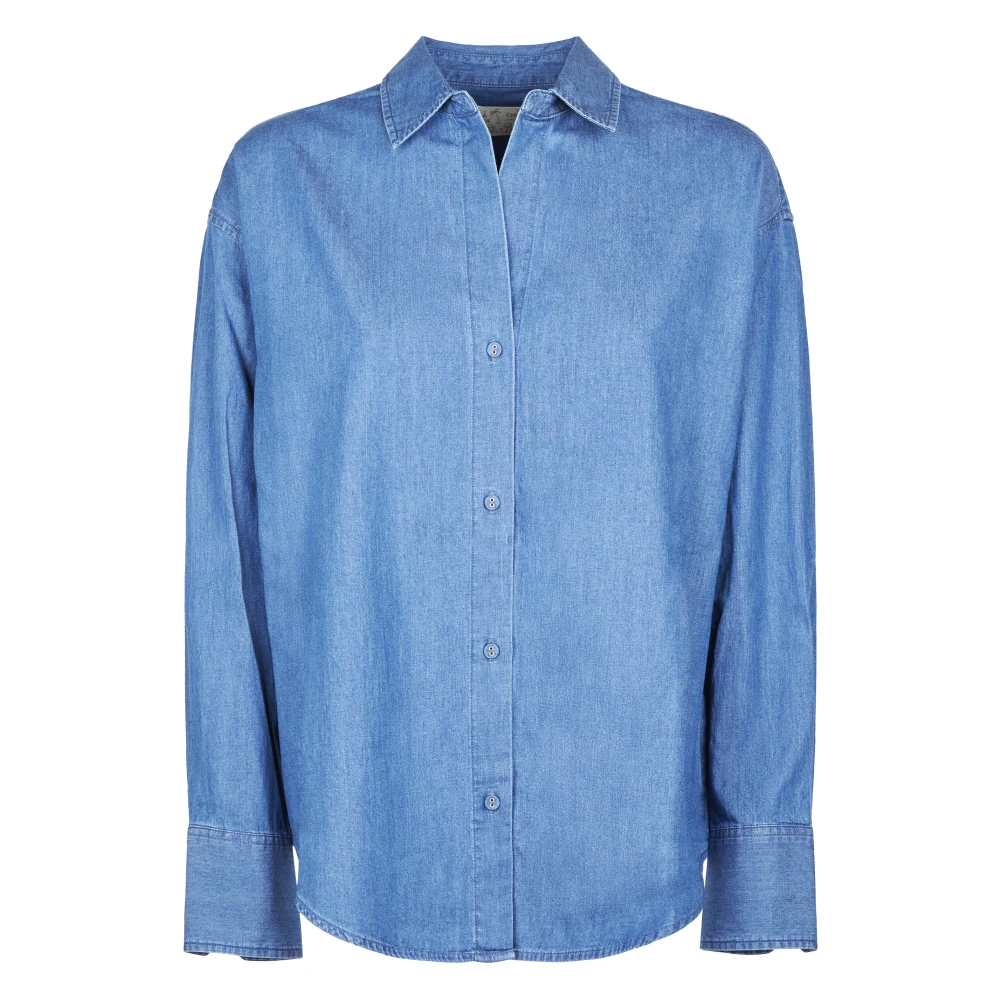 Mc2 Saint Barth Blue Cristal Chambray Shirt - Female - Shirts - Xs - Blouses & Shirts