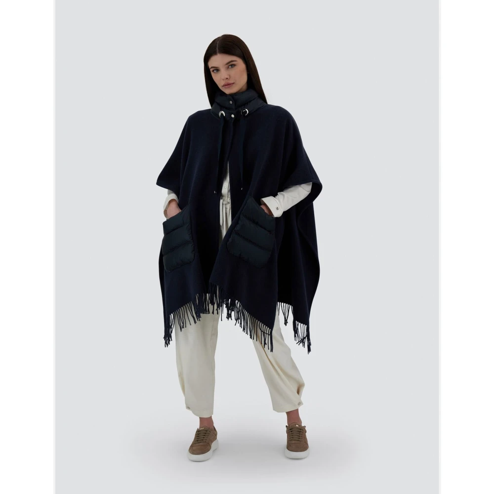 Herno Ultralichte Warme Nylon Resort Poncho Black Dames