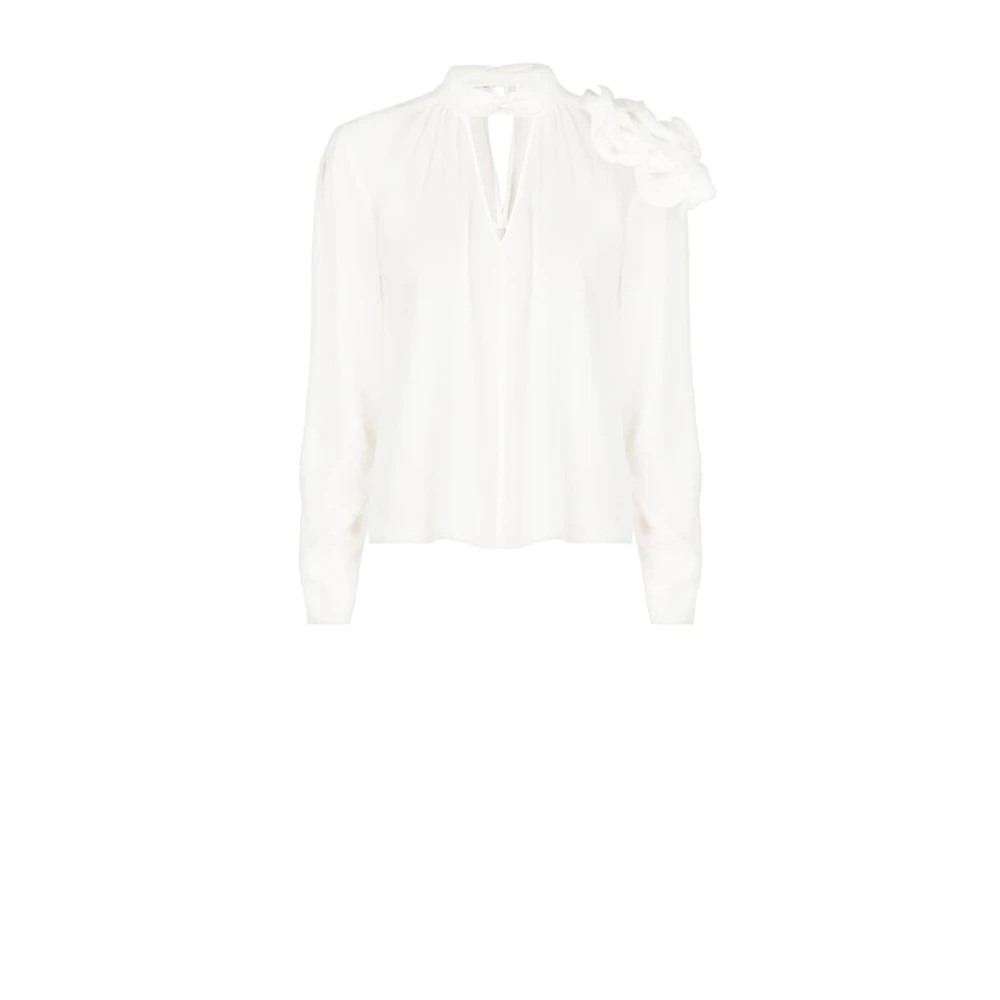 RINASCIMENTO Georgette blouse met roos en V-hals White Dames