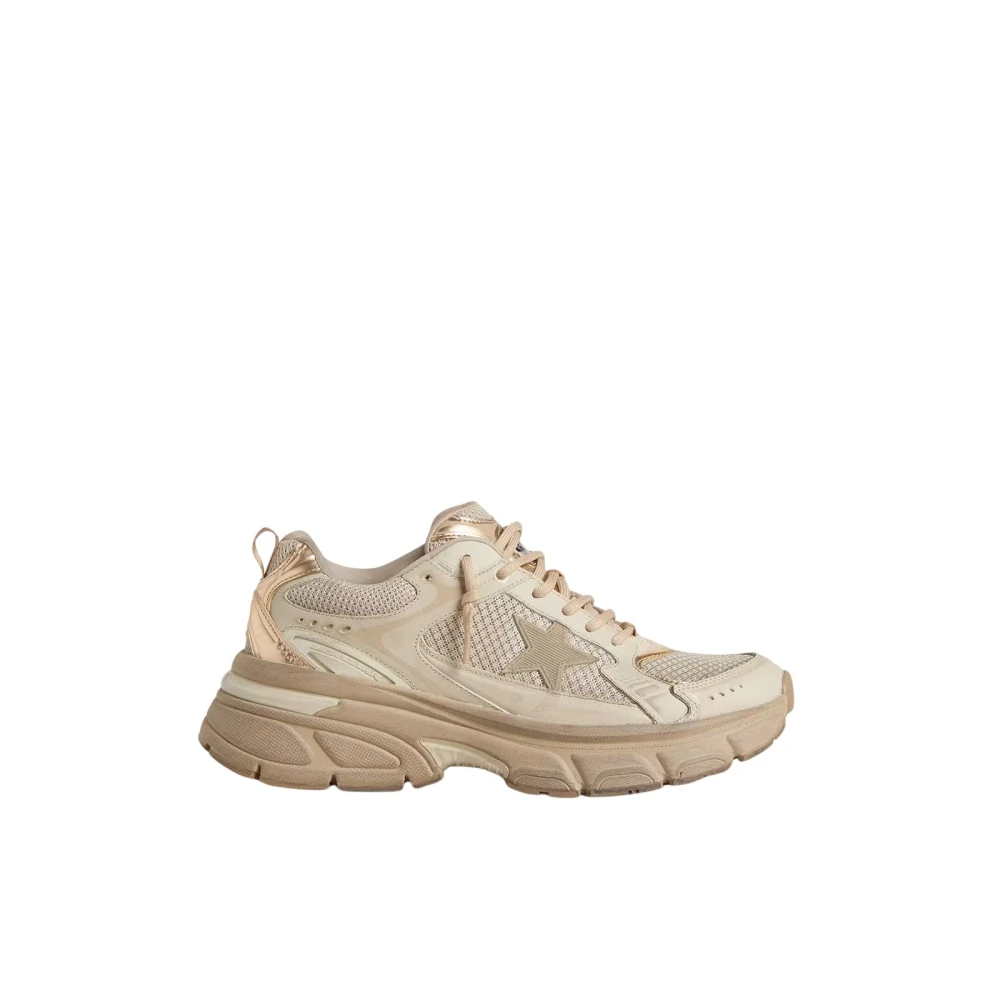 Golden Goose Lightstar Net Leren Sneakers Heren Schoenen Beige