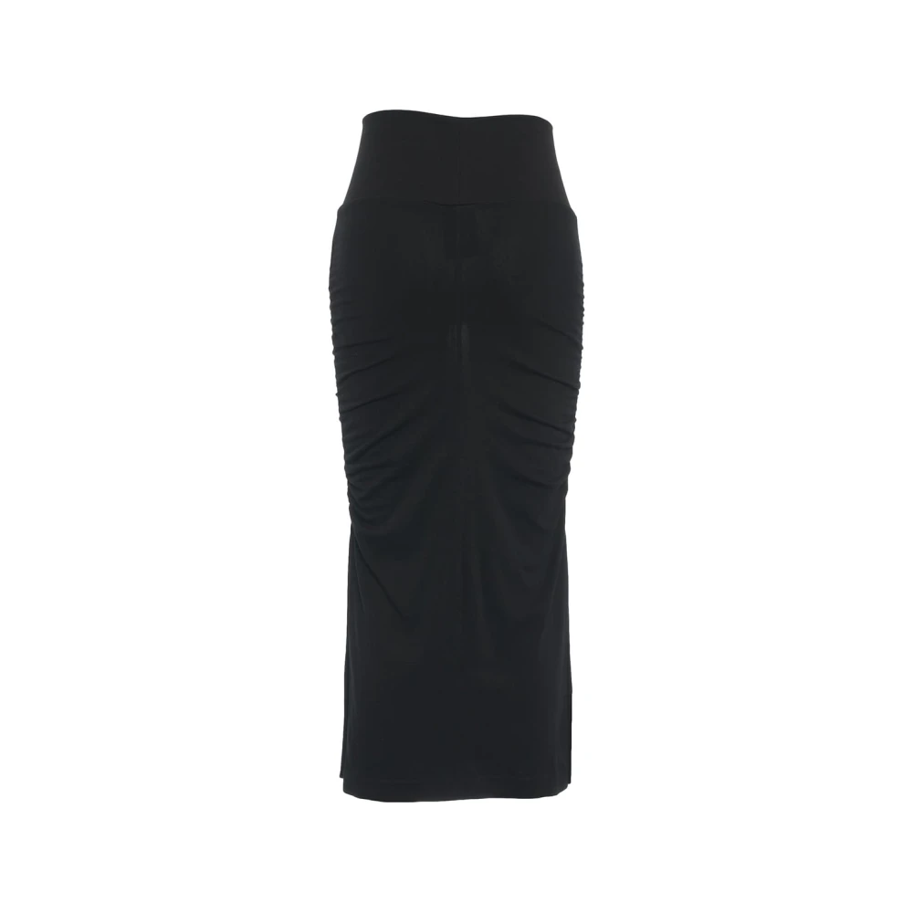 Thom Krom Hoge Taille Midi Rok Zwart Black Dames