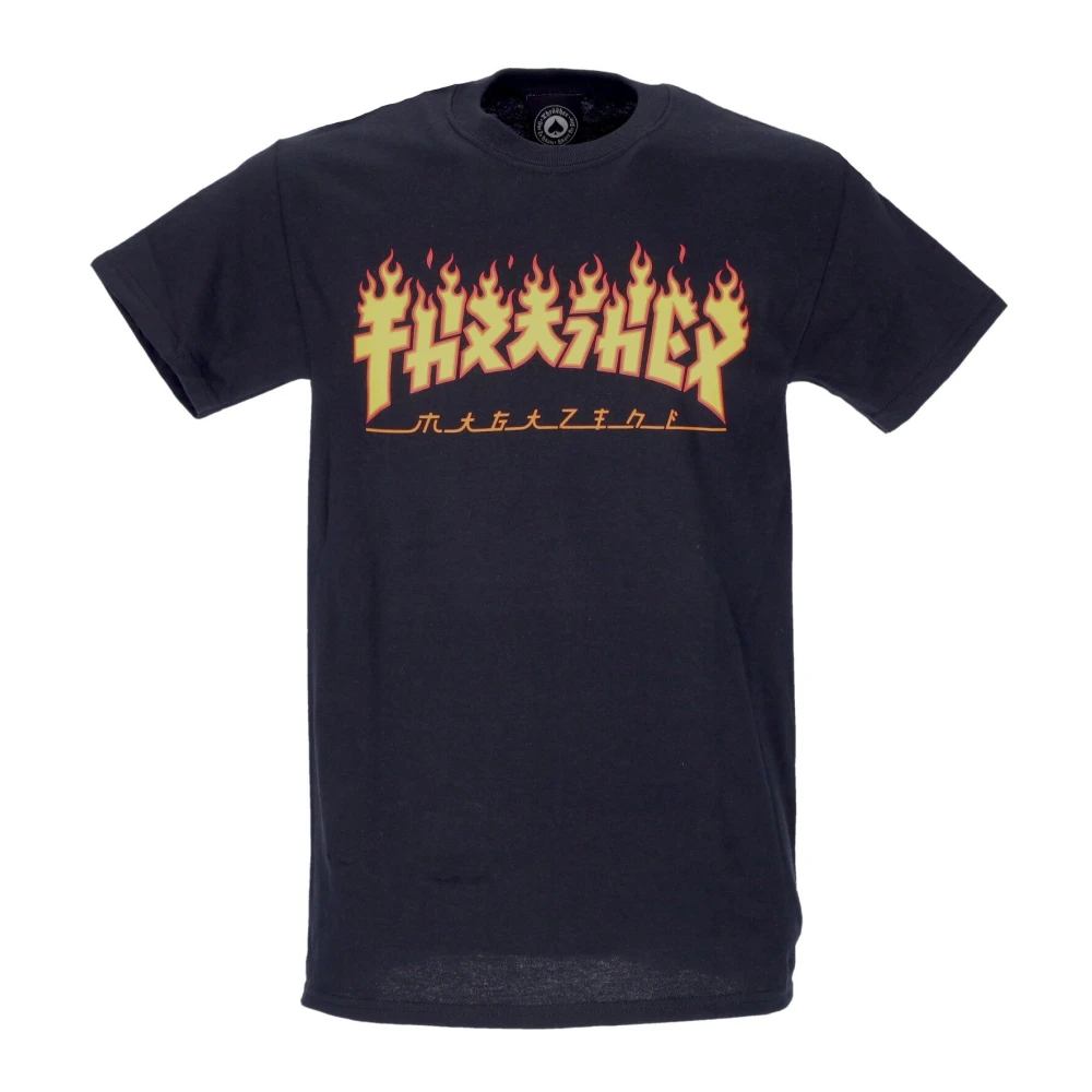 Thrasher Godzilla Flame Tee Zwart Geel Black Heren