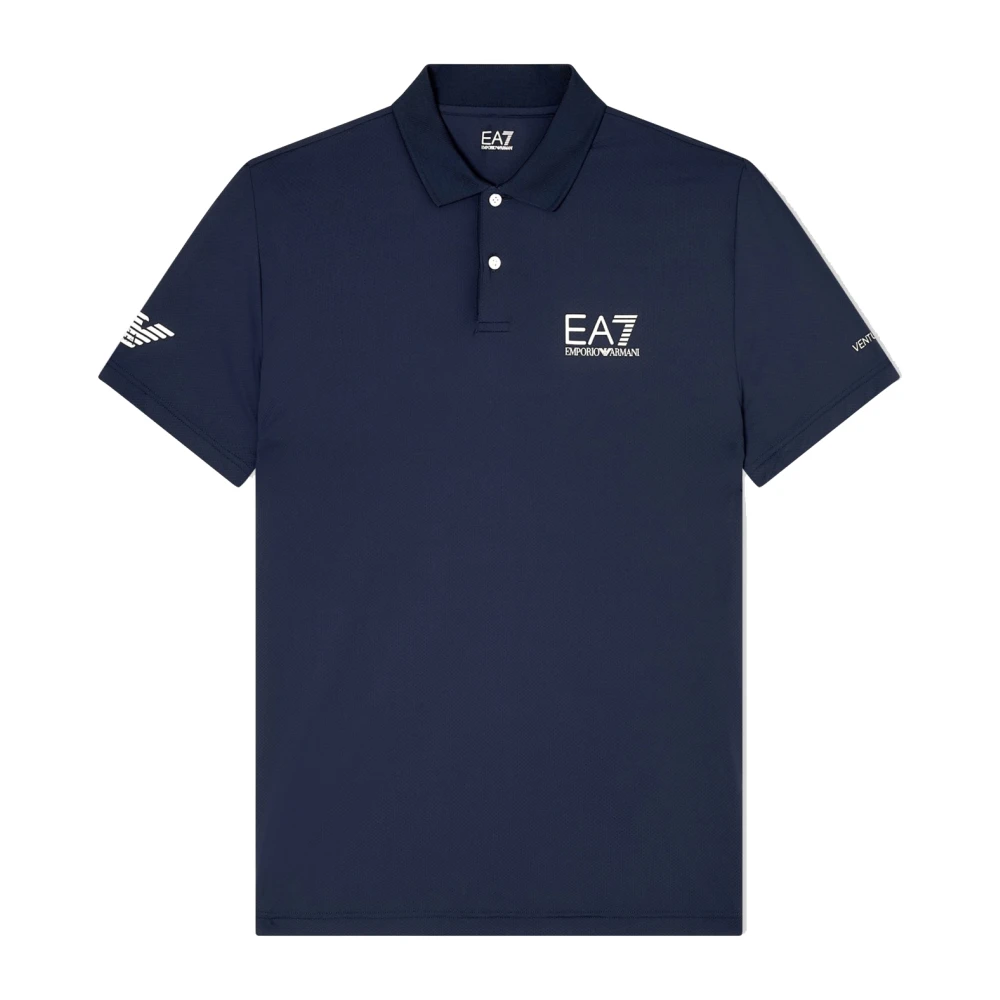 Emporio Armani Ea7 Men's Blue Polo Shirts, L, Tennis Pro Polo Shirt