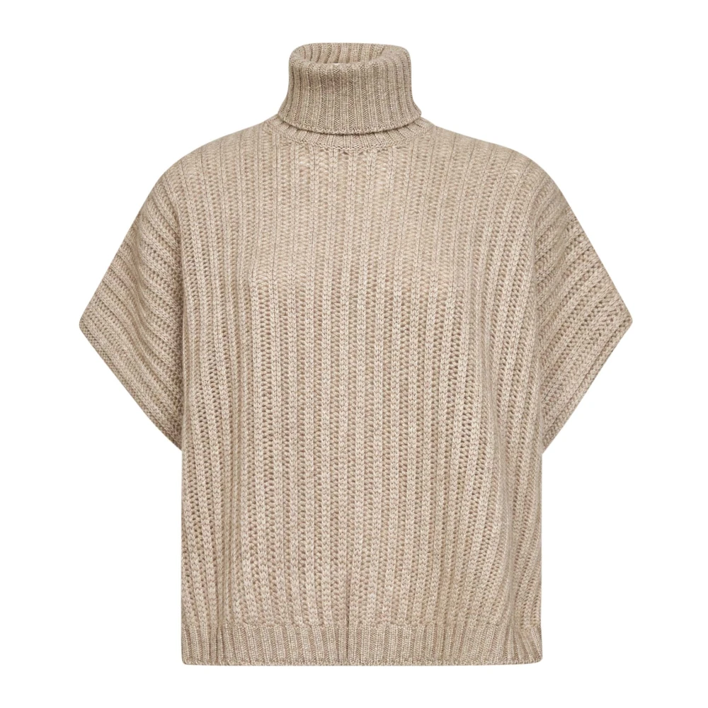 Brunello Cucinelli Women's Brown Cashmere Knitwear, Xs, Ribbed Cashmere Turtleneck Jumper