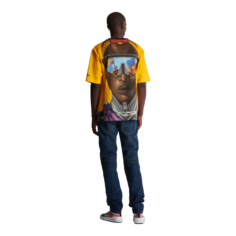 Balmain Disney x : The Lion King T-shirt met groot print Nika Mtwana Multicolor Heren