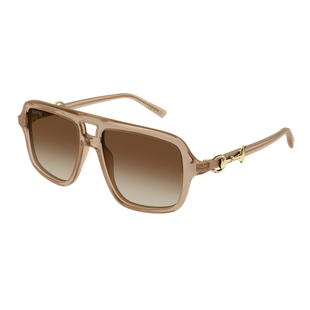 Gucci Brown Sunglasses, Unisex, 55 Mm, Pilot Sunglasses