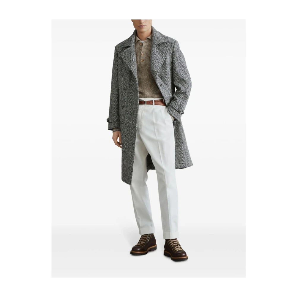 BRUNELLO CUCINELLI Beige Kasjmiermix Gebreide Polo Sweater Beige Heren