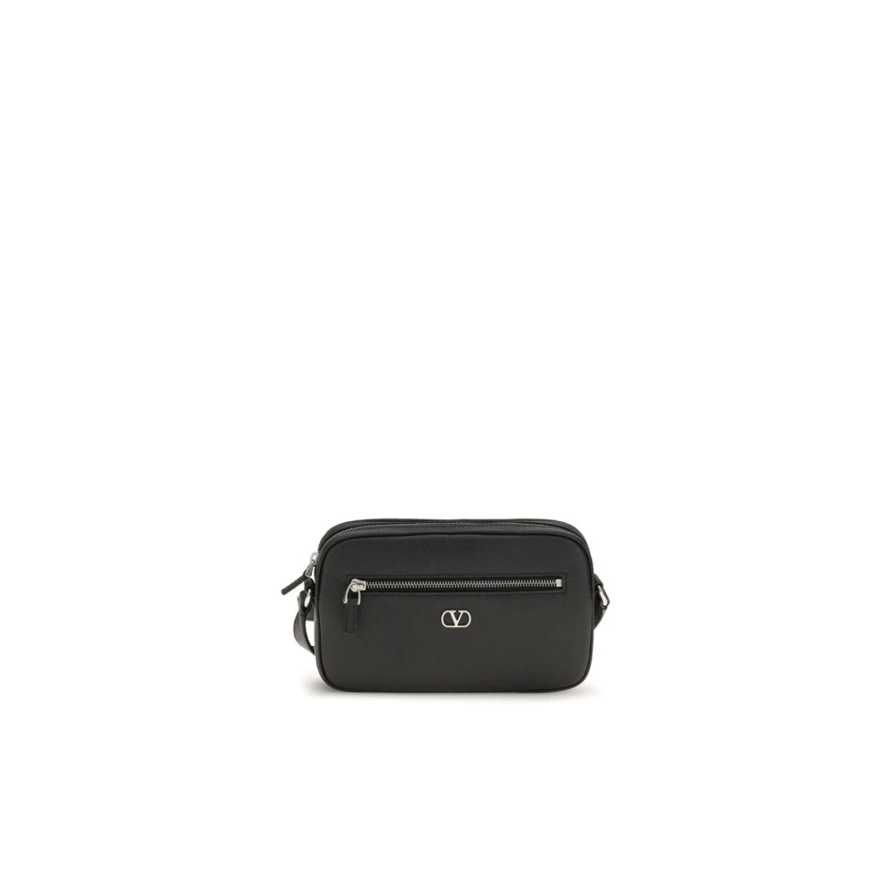 Valentino Garavani Black Calf Leather Bos Taurus Shoulder Bag - Image 5