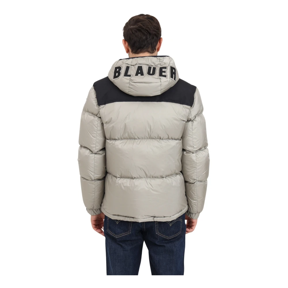Blauer Heren Gewatteerde Jas met Neopreen Details Gray Heren