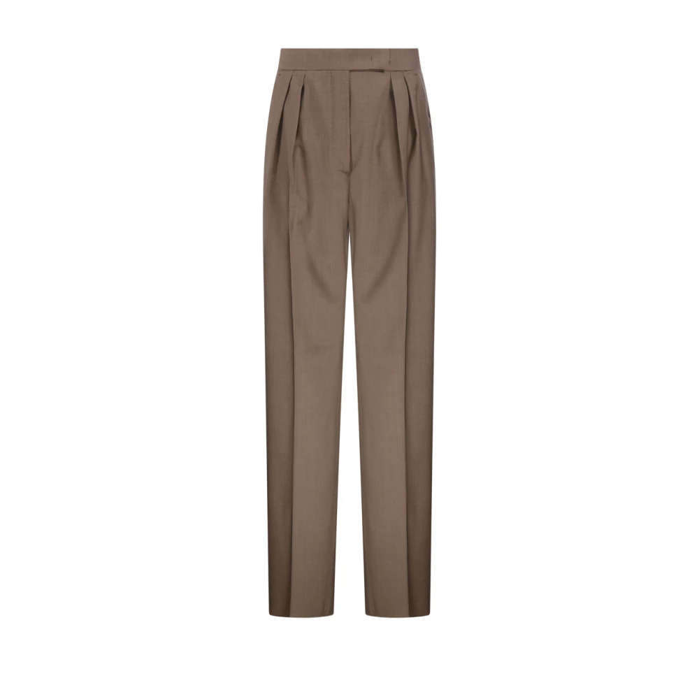 Max Mara Vrouw Bruin Broeken Dames, Xs, Wol, Zimino Pants