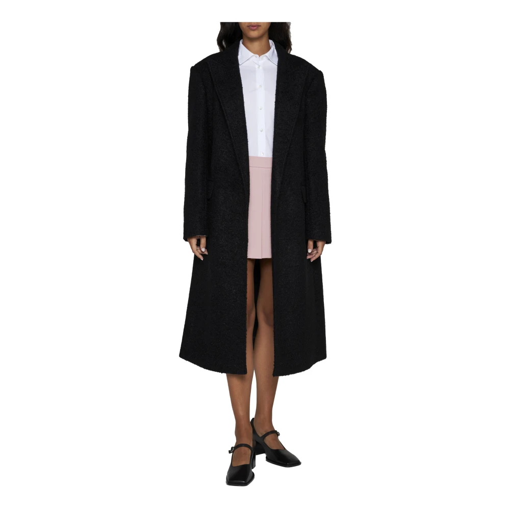 Blanca Vita Gevilte Enkelrij Lange Jas Black Dames