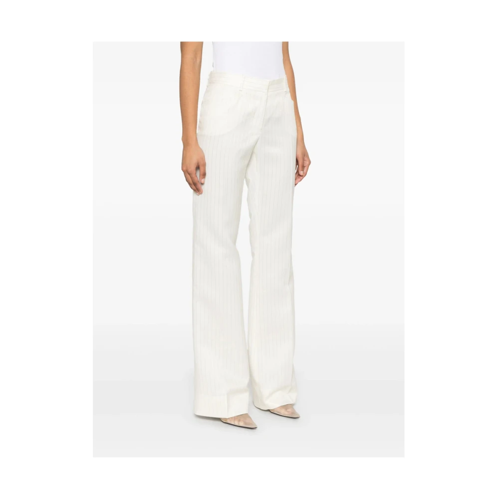 Tom Ford Beige Broek met Knoopsluiting White Dames