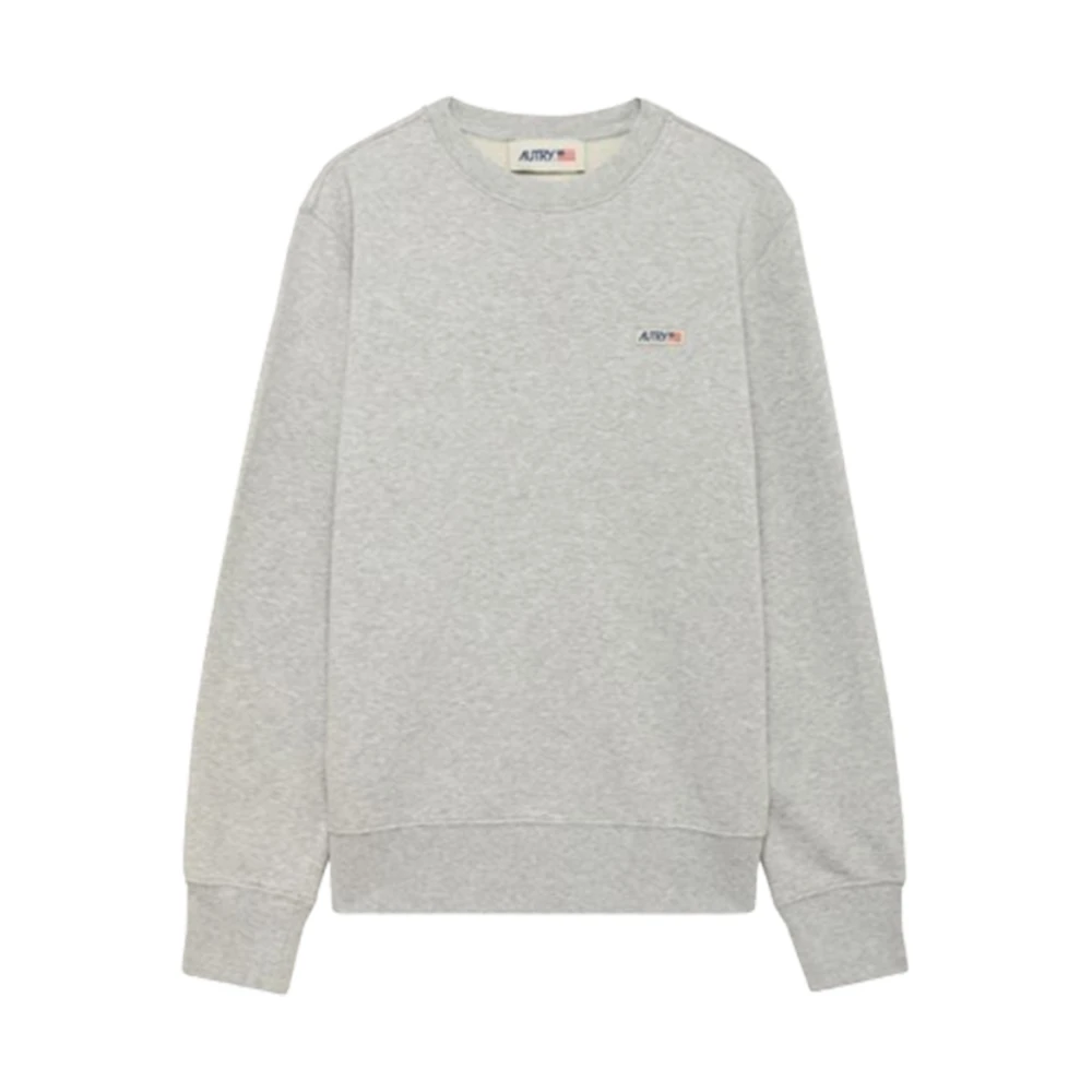 Autry Grijze Jersey Label Sweatshirt Gray Heren