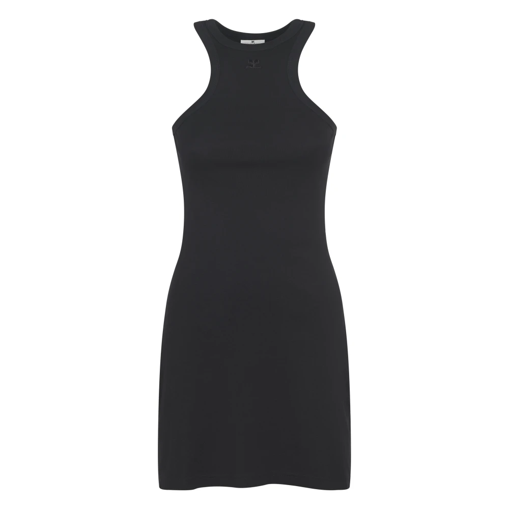 Courrèges Women's Black Jersey Mini Dress - Short Dresses - L - Dresses