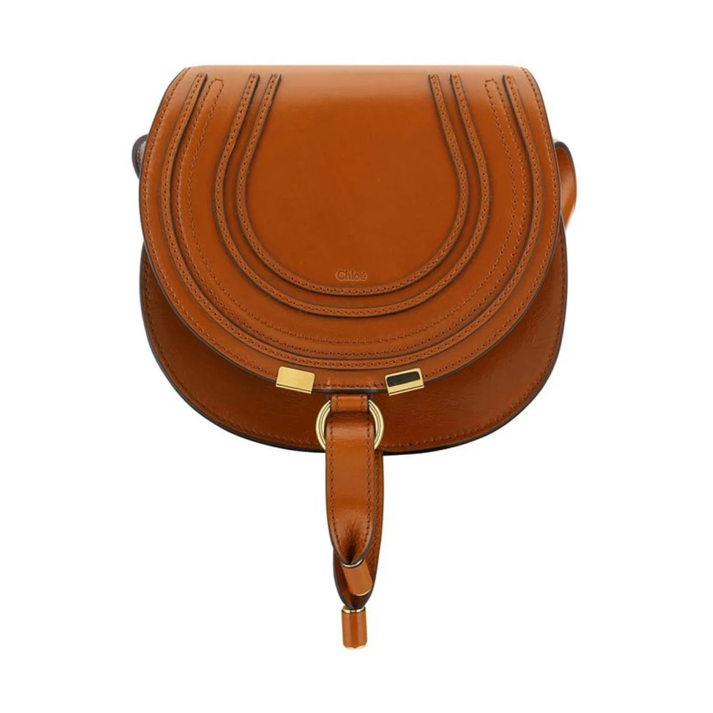 Chloé Schoudertas met kwast en messing bedel Brown Dames