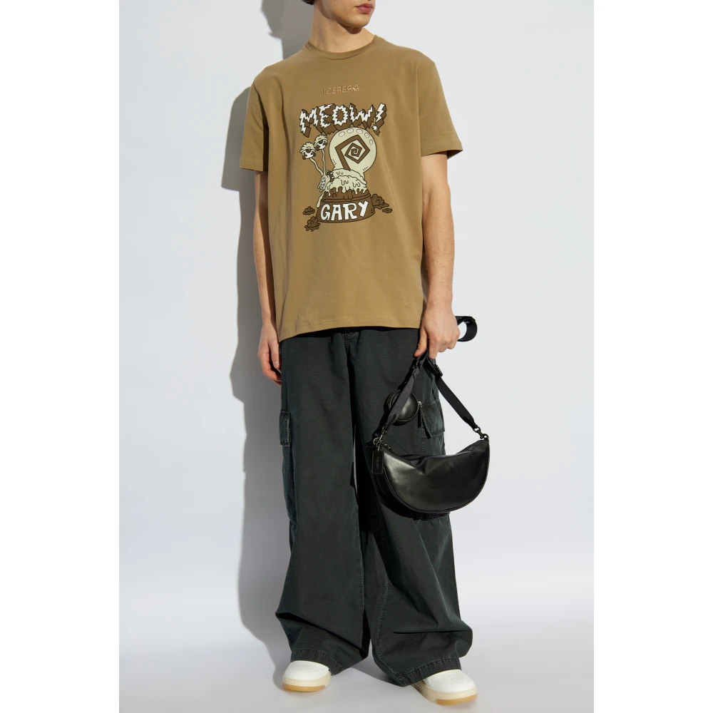 Iceberg T-shirt met print Beige Heren