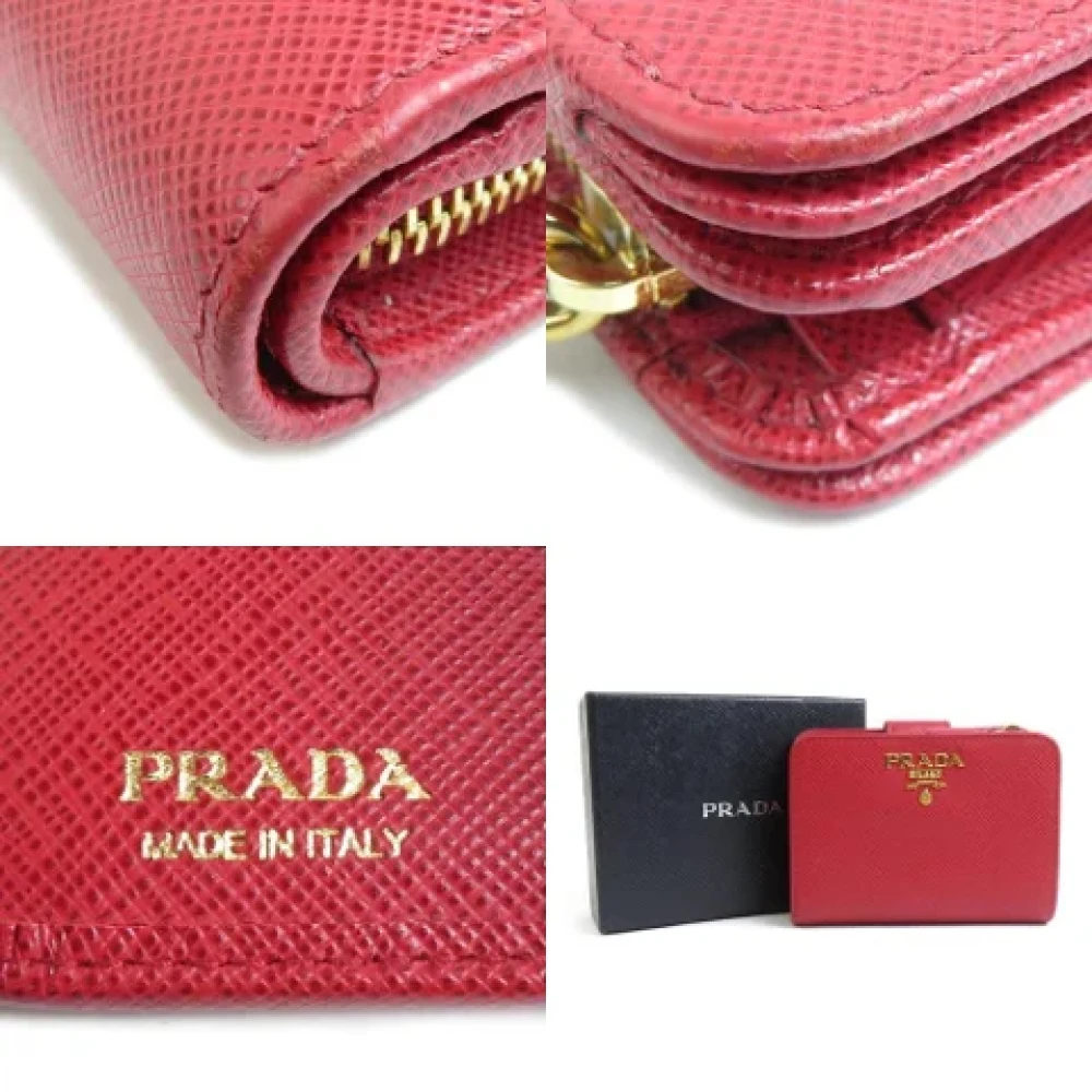 Prada Vintage Pre-owned Leather wallets Red Dames