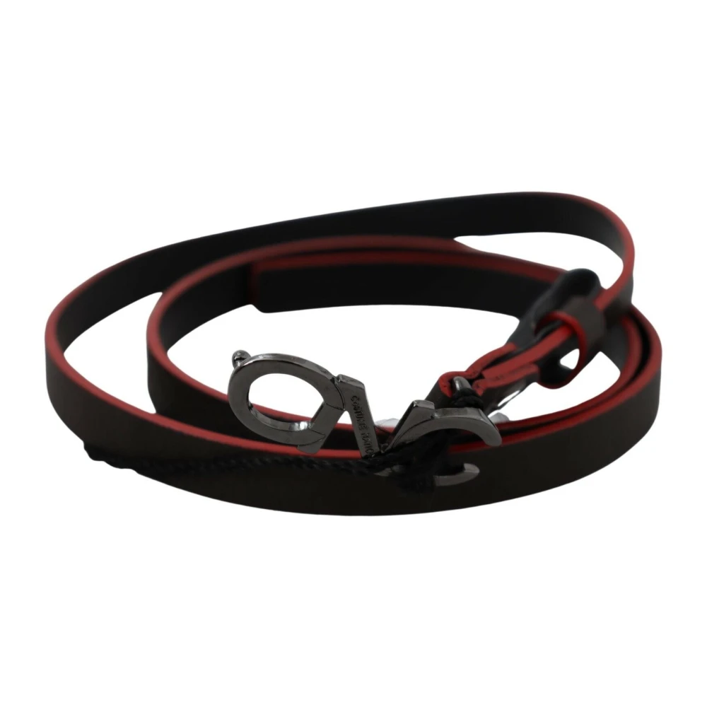 Costume National Unisex Black Belts, One Size, Fashion Belt