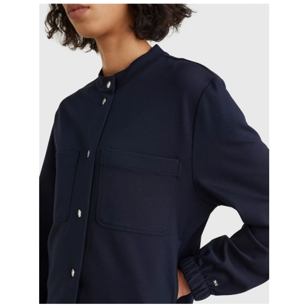 Tommy Hilfiger Casual Blended Viscose Jas Blue Dames