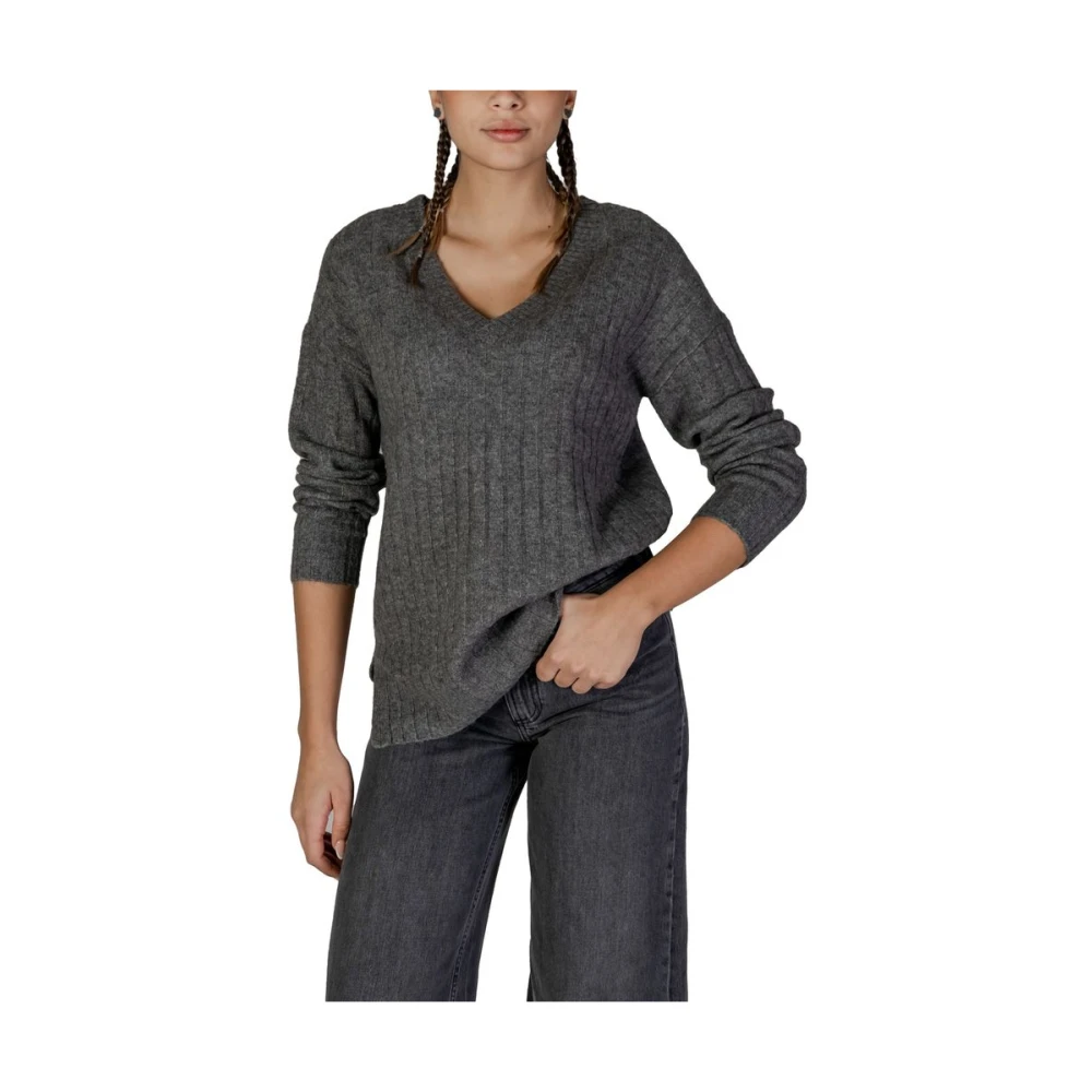 Vila Grijze Acryl Trui Herfst Winter Collectie Gray Dames
