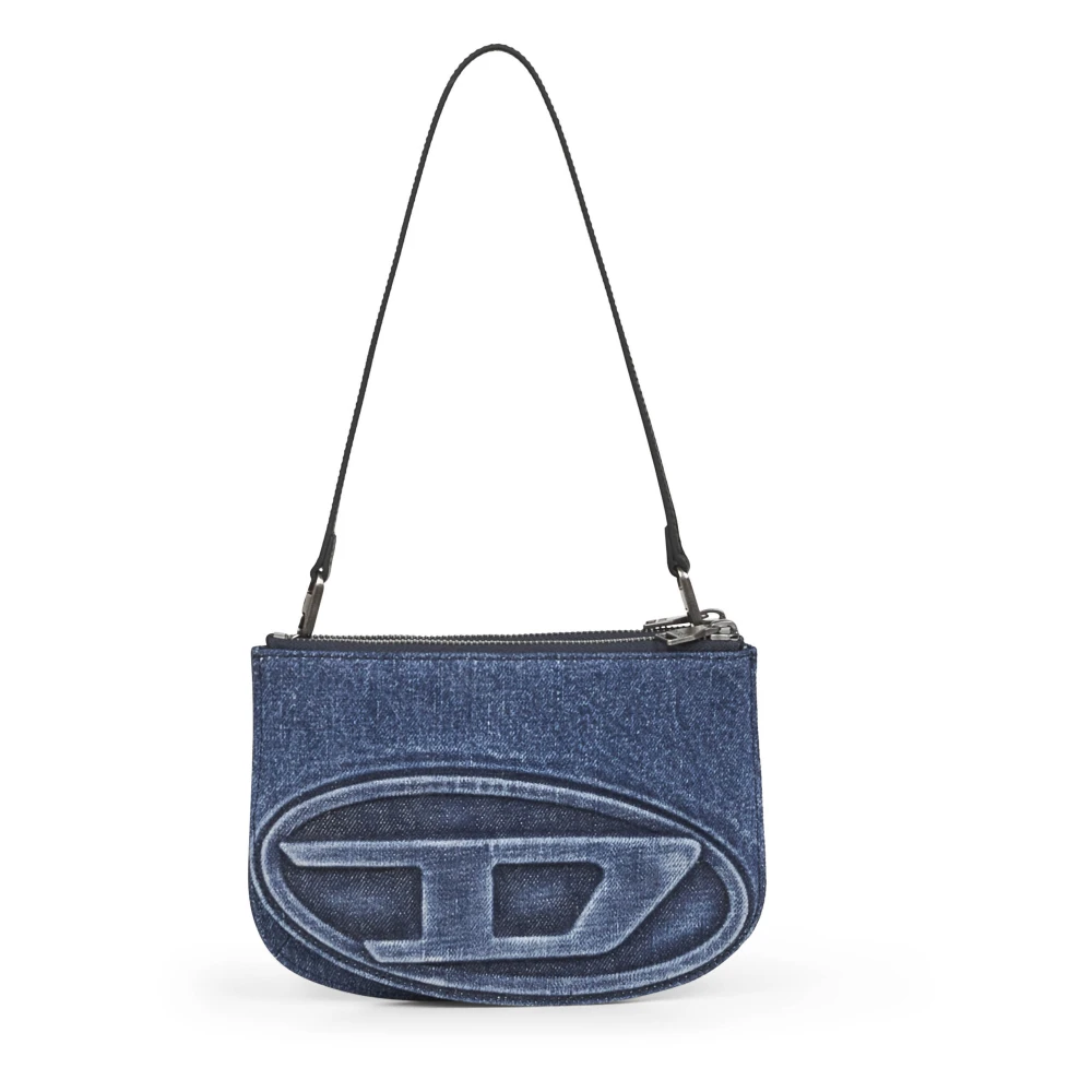 Diesel Donna Blu Borsa A Tracolla In Denim Solarizzato