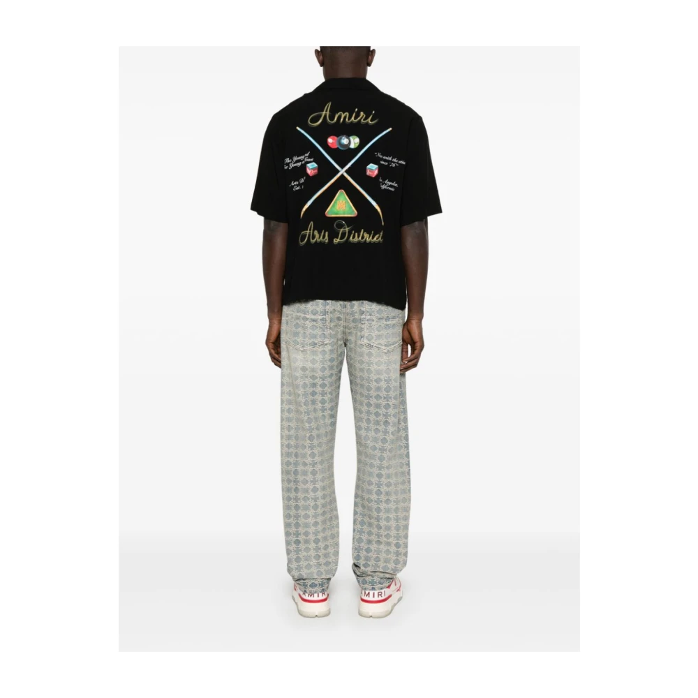 Amiri Pool Cue Bowling Shirt Black Heren
