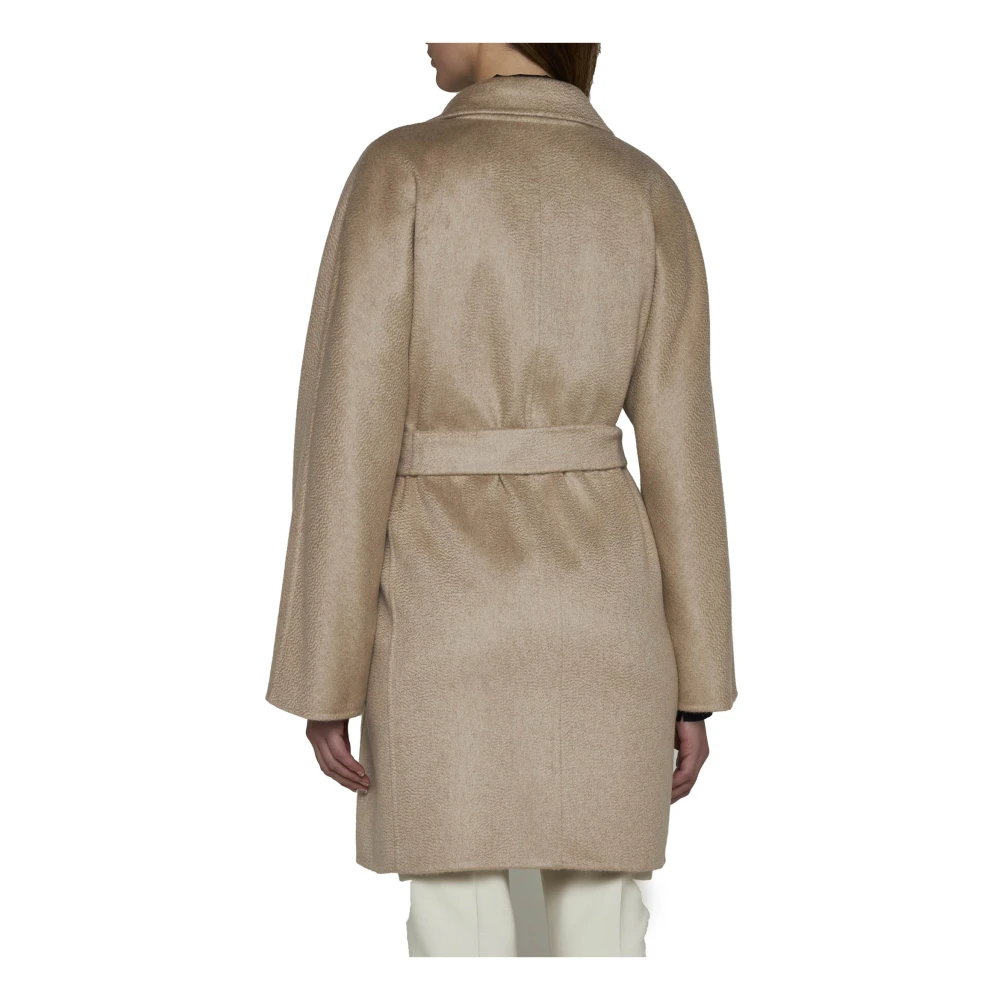 Max Mara Beige Cashmere Jas Kimono Mouwen Beige Dames