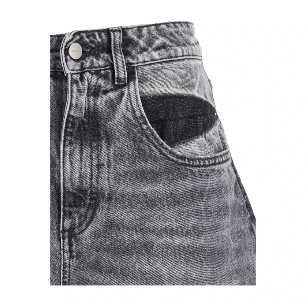 Icon Denim Grijze Wide Leg Jeans Medium Rise Gray Dames