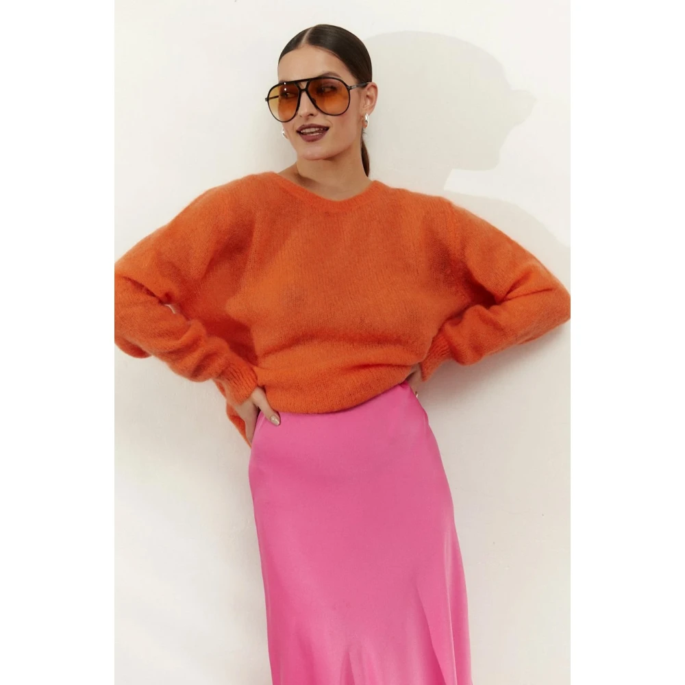 American Dreams Zachte Gebreide Trui in Burnt Orange Dames