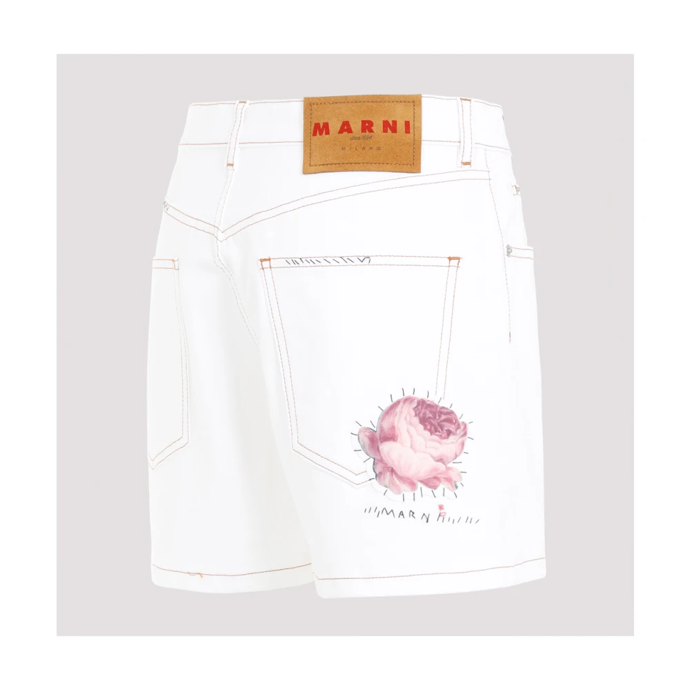 Marni Witte Katoenen Shorts 5-Zakkenbroek White Dames