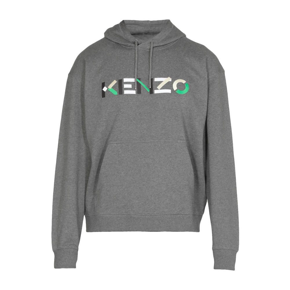 Kenzo Katoenen hoodie met geborduurd logo Gray Heren