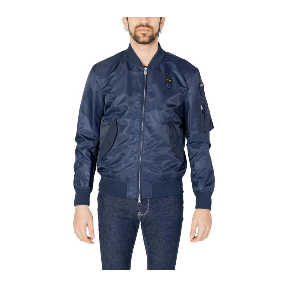 Blauer Blauwe Polyamide Jas met Polyester Voering Blue Heren