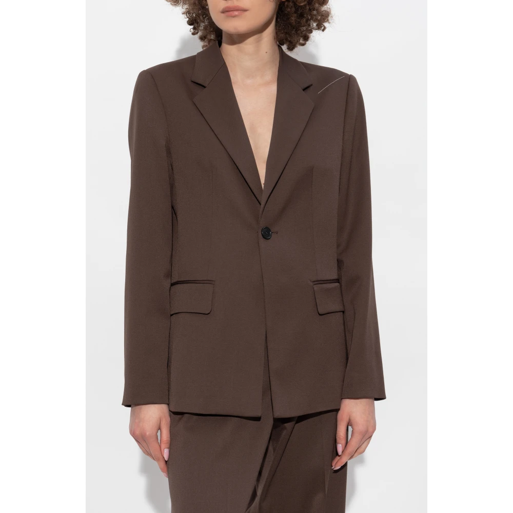 MM6 Maison Margiela Blazer met Cutout Brown Dames