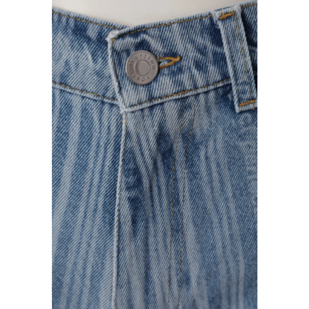 Martine Rose Straight-Leg Jeans met Strepen en Vervaagde Letters Blue Heren