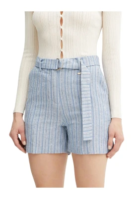Striped Belted Shorts