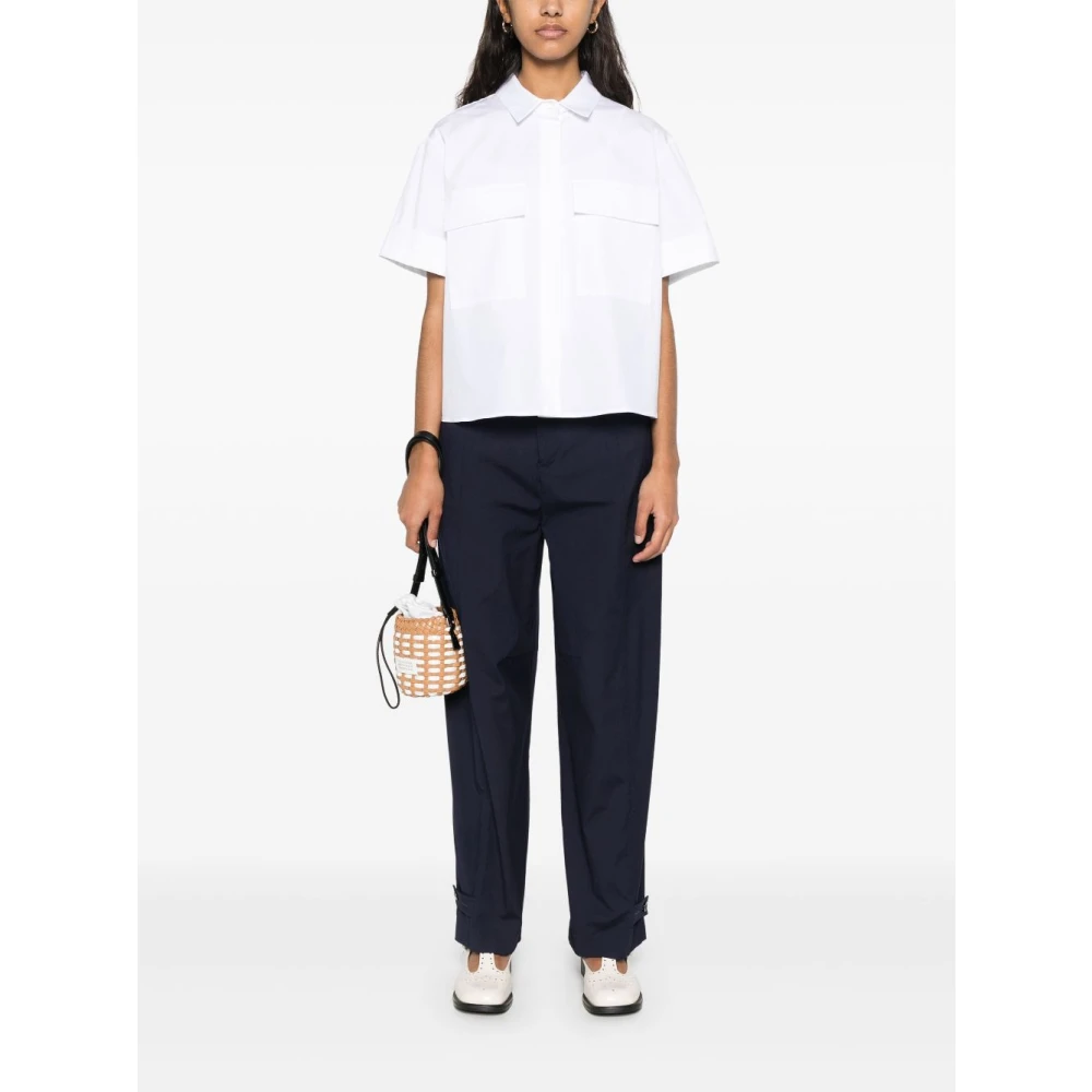 Semicouture Witte Shirt met Plooiontwerp White Dames