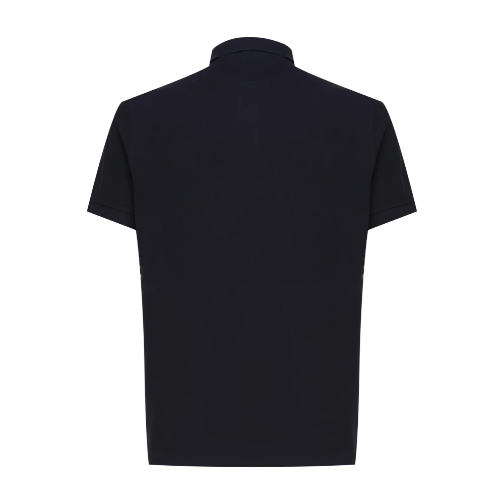 Stone Island Zwarte Polo Shirt met Kompas Logo Blue Heren
