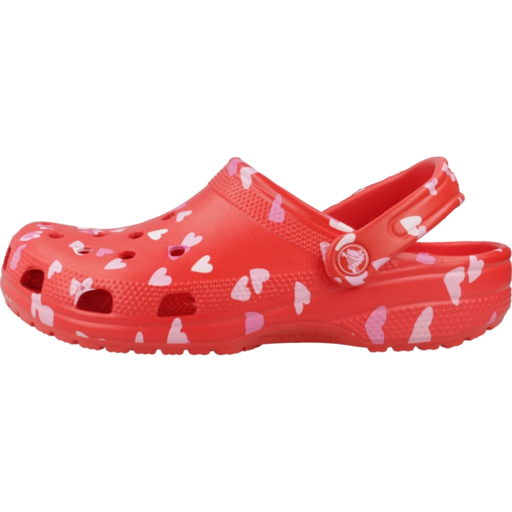 Crocs Klassiska Alla hjärtans dag Träskor Red, Dam