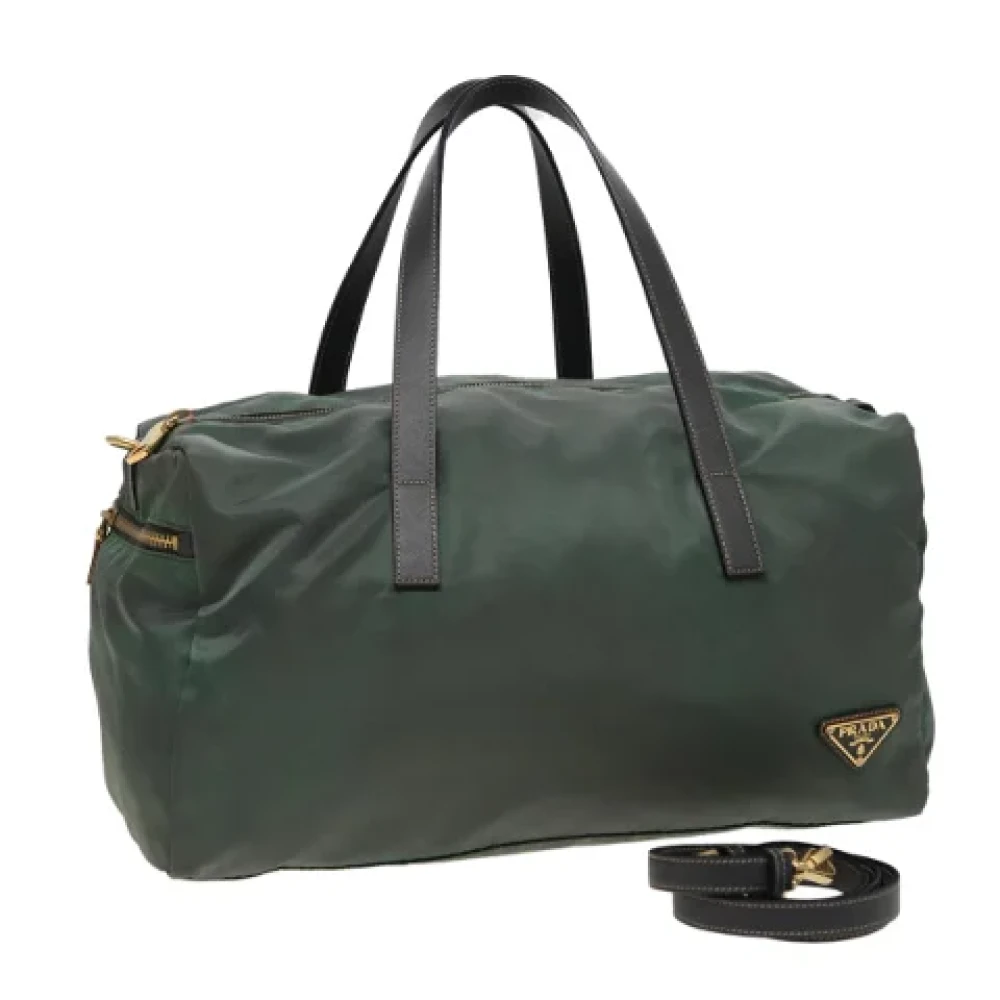 Prada Vintage Pre-owned Nylon prada-bags Green Dames