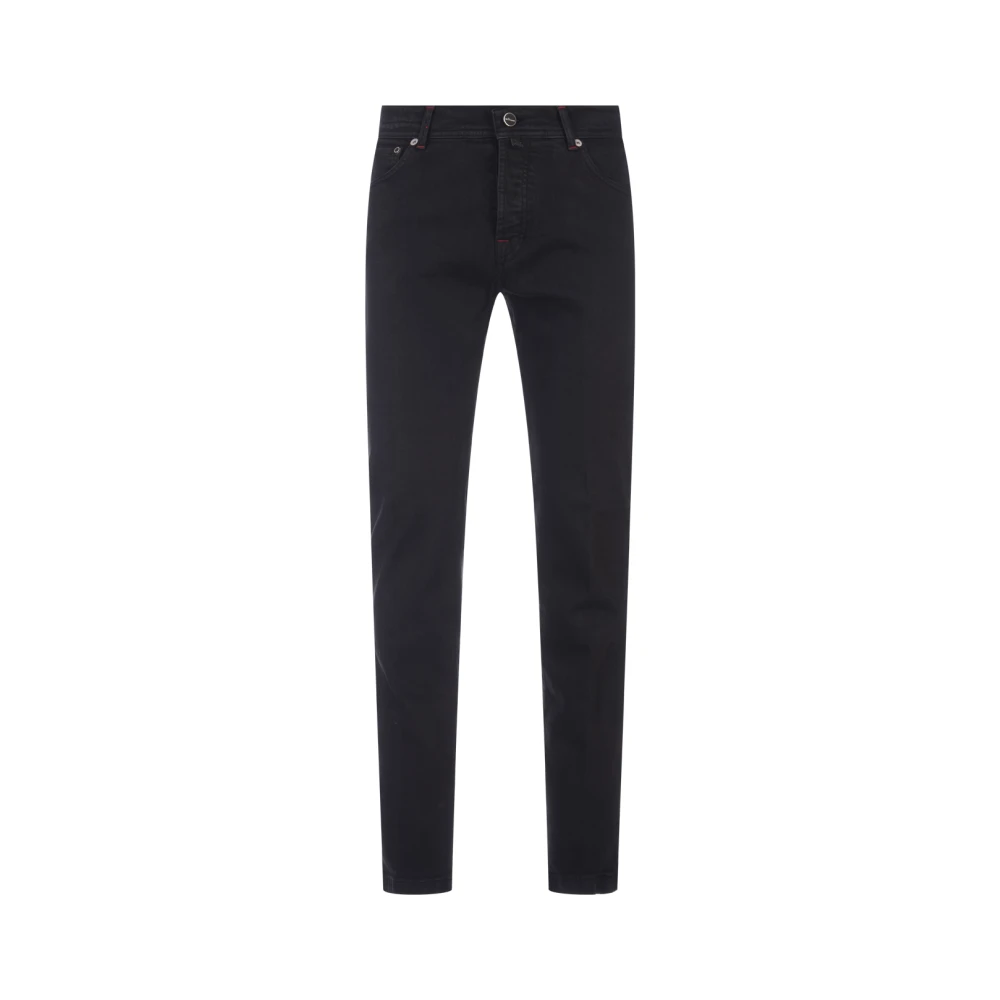 Kiton Zwarte Slim-Fit Denim Jeans Black Heren