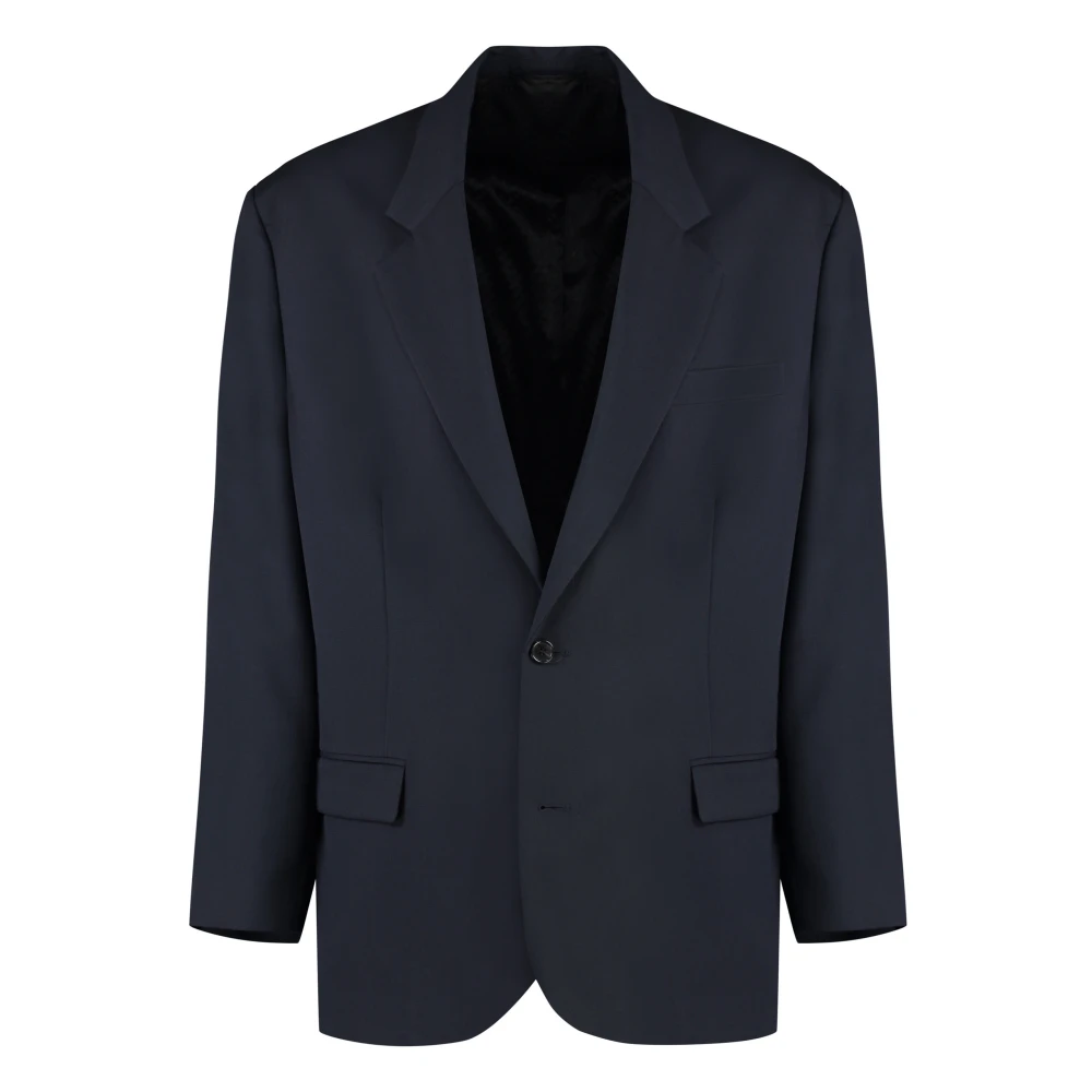 Acne Studios Wollen Blazer Reverskraag Blue Heren
