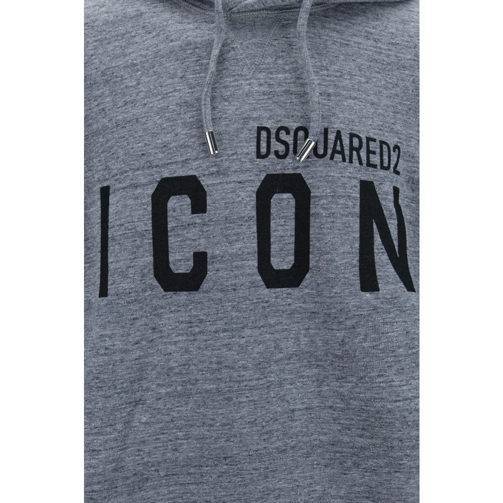 Dsquared2 Heren hoodie met veter Gray Heren