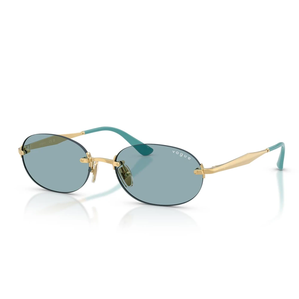 Vogue Eyewear Blue Woman Vo4342s 280/80 Sunglasses Metal Gold Round Normal - Image 4