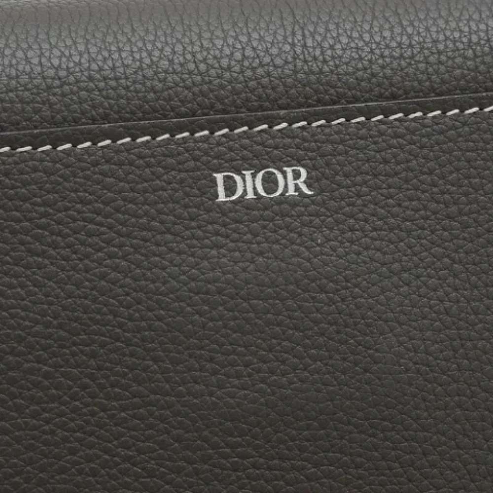 Dior Vintage Pre-owned Leather dior-bags Gray Dames