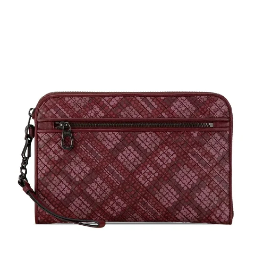 Bottega Veneta Vintage Pre-owned Leather clutches Purple Dames