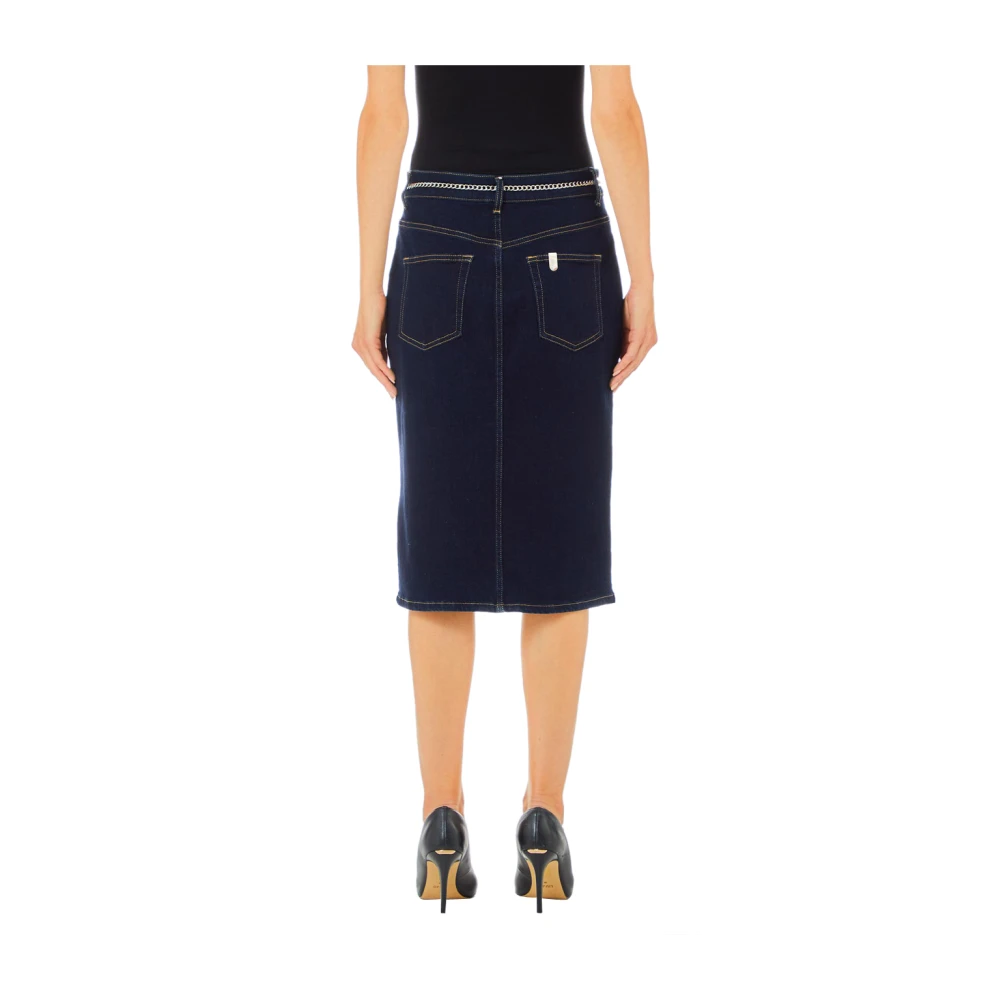 Liu Jo Blauwe Jewel Lux Midi Rok Blue Dames