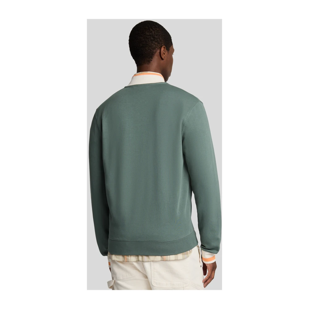 Lyle & Scott Mid Layers Half Tipped Jersey Bomber Green Heren