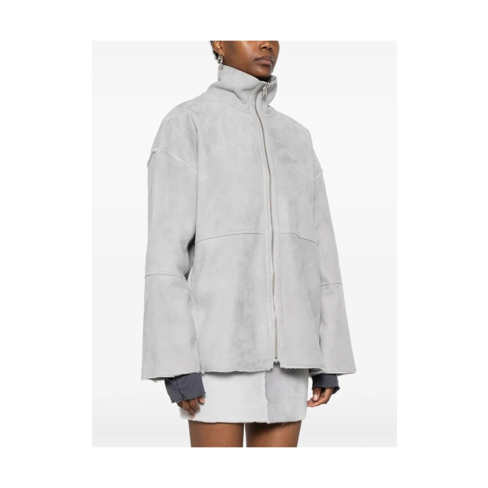 Remain Birger Christensen Shearling Suède Jas Gray Dames